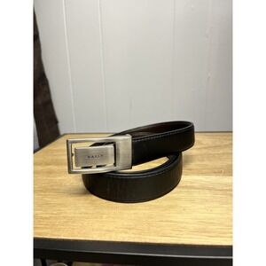 Bally 44" Inch Belt Black Leather Made In Italy Bally Spell Out Buckle